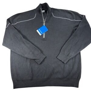 NEW Columbia Men's XL Sweater Half-zip Black Gray Pullover Detail Gorpcore‎
